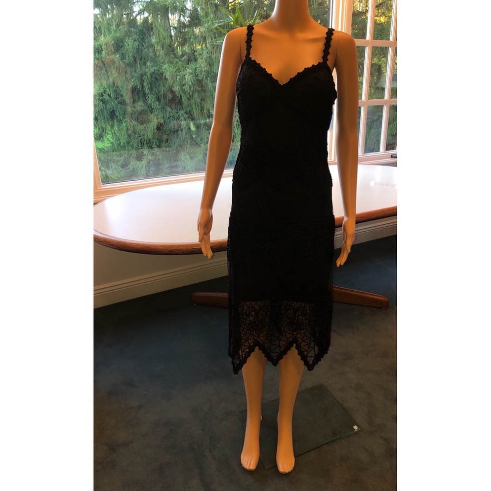 NWT Sue Wong Black Beaded Cocktail Dress